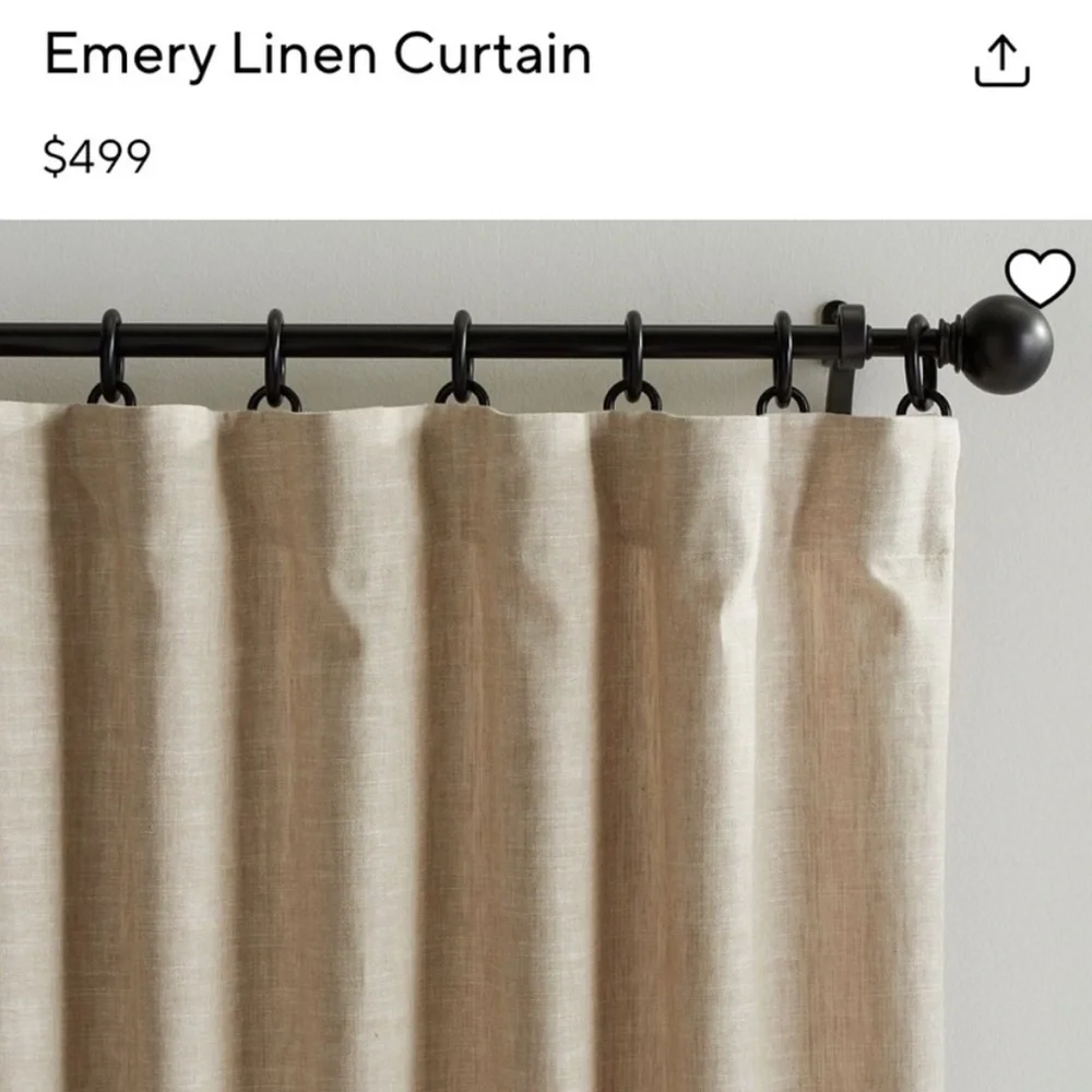 POTTERY BARN Emery SET OF 2 3 in 1 Custom Linen Cotton Light Filtering Curtains